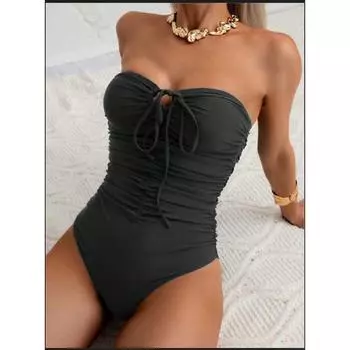 Сексуальный купальник-монокини с вырезом на шее, женский купальник премиум-класса S чёрный