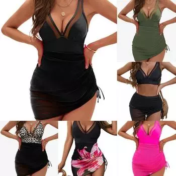 Сексуальный купальник с глубоким V-образным вырезом, сетчатый, с завязками по бокам, женский съемный, тонкий, сетчатый, цельный купальник S