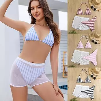Сексуальный купальник женский, 3 упаковки, микро бикини с принтом, комплект бикини с высокой талией, женский купальник, купальный костюм, бразильский бикини, купальный костюм