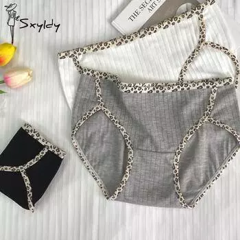 Сексуальный леопардовый принт Pure Desire женские трусы-брифы с эффектом подтяжки бедер из чистого хлопка бесшовное дышащее нижнее белье M белый