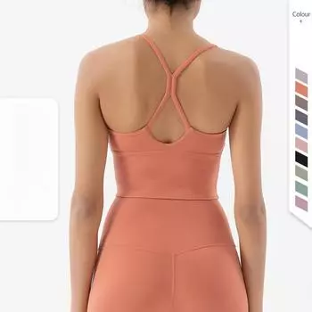 Сексуальный маленький спортивный бюстгальтер с подвязками, обнаженная йога, красивая спина, спортивный бюстгальтер для фитнеса S чёрный