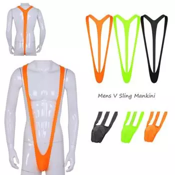 Сексуальный мужской купальник Mankini, стильный V-образный слинг-стринги, комбинезон, боди для борьбы, синглетный боди на подтяжках