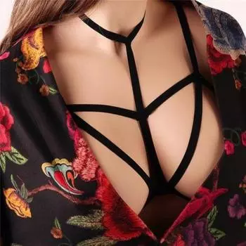 Сексуальный однотонный эластичный ремень с вырезом, бюстгальтер с открытой чашкой, полый регулируемый размер, сексуальное нижнее белье One Size