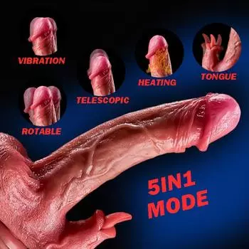 Сексуальный пенис, 8,66 в 4-в-1 вибратор, 10 вибраций, телескопический, вращение на 360°, медленное нагревание, пульт дистанционного управления, жидкий силикон, секс-игрушки, подарки, реквизит для розыгрышей, дилдо MXZ-DST