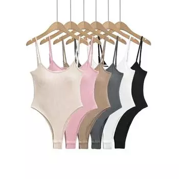 Сексуальный пикантный женский облегающий комбинезон с подушкой на груди, эластичный открытый комбинезон в европейском и американском стиле с облегающим жилетом S серый