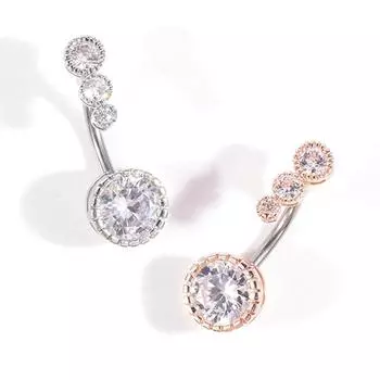 Сексуальный пирсинг пупка, блестящие кольца в пупке, пирсинг пупка серебряный