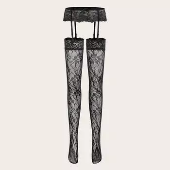 Сексуальный полый комбинезон с подвязками, сексуальное нижнее белье one size fits all чёрный