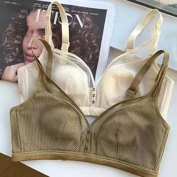 Сексуальный сетчатый бюстгальтер на косточках с чашечками в виде заячьих ушек, нижнее белье для женщин, тонкий дизайн против провисания, большая грудь и маленькое нижнее белье 34/75 чёрный