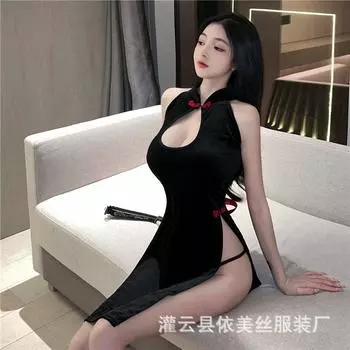 Сексуальный сексуальный горячий новый чонсам с высоким разрезом, полый ремешок, соблазн, ретро костюм-униформа one size fits all