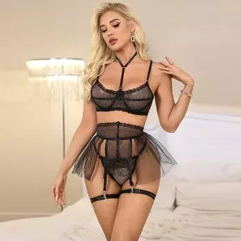 Сексуальный Сексуальный Кружевной Пояс для Ноги с Полой Лентой S