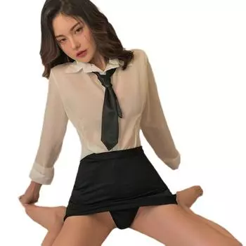 Сексуальный Сексуальный Обтягивающий Бедра Секретарь OL Униформа Соблазнение Костюм Учителя Женский Чистое Желание Чулки One size