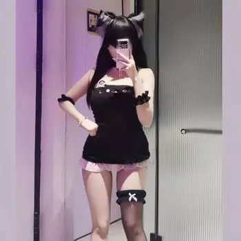 Сексуальный сексуальный стиль чистого желания милое кошачье платье-юбка на бедрах женский костюм-униформа S [80-50kg]