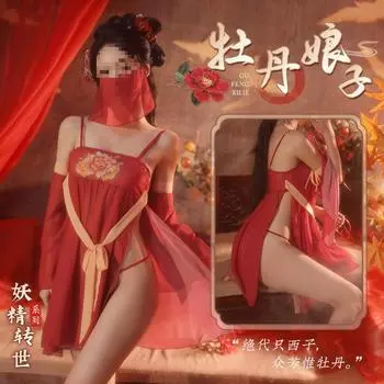 Сексуальный стиль чистого желания сексуальная пижама униформа соблазнение античный костюм кровать горячая новогодняя страсть нижнее белье военный халат One Size [Recommended Weight 80-62.5 kg]