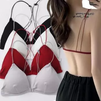 Сексуальный тонкий бюстгальтер с подтяжками спереди, пуговица спереди, красивый бюстгальтер с треугольными чашками, пряжка спереди, дизайн, женские бретельки, без косточек, бюстгальтер без косточек S белый