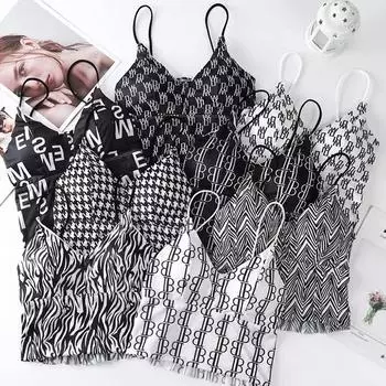 Сексуальный топ на бретелях, летняя шелковая майка Y2k, женская одежда, модные белые укороченные топы с принтом «гусиные лапки», корсет, майки One Size