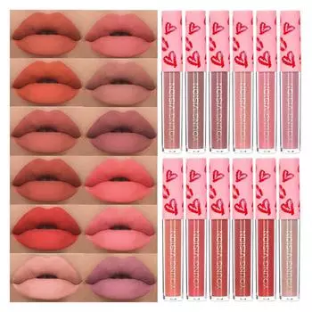 Сексуальный увлажняющий длительный матовый блеск для губ Помада Прочный износ с антипригарным покрытием One Size