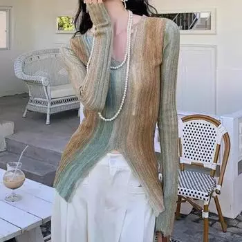 Сексуальный вязаный пуловер с v-образным вырезом, свитер 2023, осень 2023, повседневный зимний свитер с длинными рукавами, облегающий свитер, женские джемперы, женские 29035 One Size орион