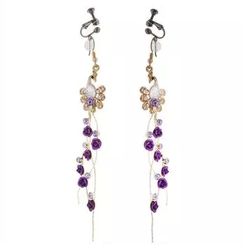 Сексуальный зажим для сосков с павлиньей кисточкой, кулон, секс-инструменты, одежда для флирта, игрушки для взрослых Peacock Open Screen(Purpl