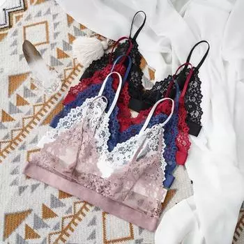 Сексуальный женский бюстгальтер, кружевное нижнее белье без косточек, ультратонкое женское нижнее белье без подкладки с цветочным принтом, сексуальный бюстгальтер без косточек, мягкий топ, женское нижнее белье L розовый