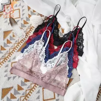 Сексуальный женский бюстгальтер, кружевное нижнее белье без косточек, ультратонкое женское нижнее белье без подкладки с цветочным принтом, сексуальный бюстгальтер без косточек, мягкий топ, женское нижнее белье L розовый
