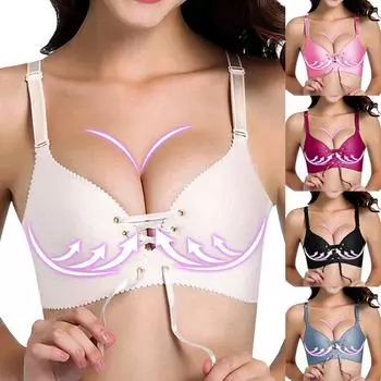 Сексуальный женский бюстгальтер на повязках, нижнее белье, бюстгальтер с эффектом пуш-ап, бесшовные регулируемые бюстгальтеры 70A чёрный