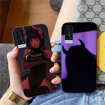 Сексуальный женский чехол для телефона с дьяволом для VIVO Y95 Y93 Y31 Y20 V19 V17 V15 Pro X60 NEX, мягкий черный чехол для телефона VIVO Y95