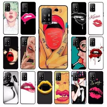 Сексуальный женский чехол для телефона с губами и губами для OPPO A74 A94 A3S A5 A5S A9 A12 A15 A15S A52 A53 A53S A72 A73 2020 A91 5G, чехлы OPPO A3S