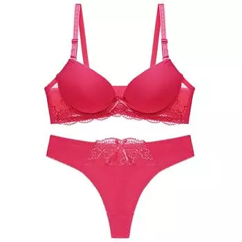 Сексуальный женский кружевной комплект из 2 предметов с бюстгальтером пуш-ап, белый интимный костюм из двух предметов, элегантное женское нижнее белье, нижнее белье 34B белый