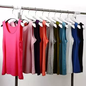 Сексуальный жилет без рукавов, женский однотонный тонкий камзол, женская летняя футболка на бретельках с круглым вырезом S
