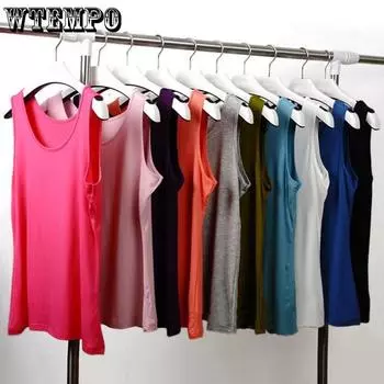 Сексуальный жилет без рукавов, женский однотонный тонкий камзол, женская летняя футболка на бретельках с круглым вырезом XL чёрный