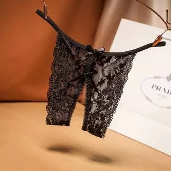 Сексуальные стринги с большой ластовицей Женские прозрачные кружевные сексуальные трусики Трусики с открытой ластовицей one size fits all