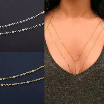 Sexy Bikini Beach Crossover Waist Belt Belly Body Chain Harness Necklace Jewelry 80cm+7cm золотой