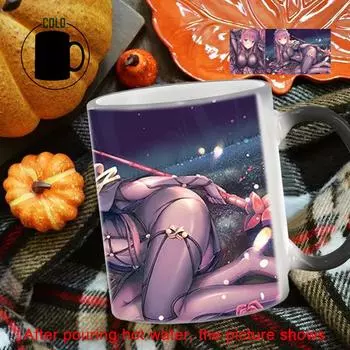 Sexy Black Silk Beauty Coffee Mug BSKT-139 Color Change Cups Ceramic Cup Sublimation Blanks Cups and Mugs Drinkware Custom Anime 301-400ml