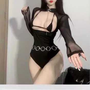Сексуальное боди порно нижнее белье сетчатый прозрачный комбинезон аллюр бэбидолл страсть униформа SM бондаж боди пижама девушки ночного клуба One Size