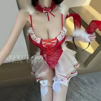 Сексуальный костюм кролика, кружевное соблазнительное нижнее белье, косплей, униформа без права прикосновений one size fits all