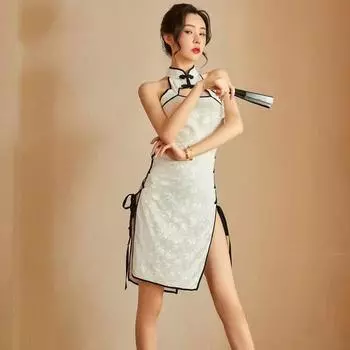 Сексуальное ципао, эротическое нижнее белье для ночного клуба, женщины чрезвычайно соблазнительны, чтобы избежать полной прозрачности, суперсексуальная страсть, просвечивающая пижама, развратный one size fits all