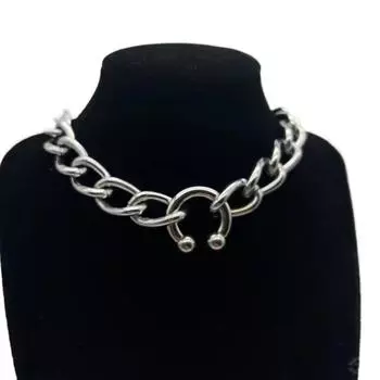 Sexy Cool Design C Shape Necklaces Hyperbole Look Short Length Thick Chain Choker Hip Hop Fashion Jewelry Unisex