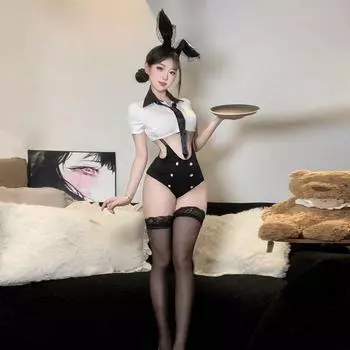Сексуальный милый костюм соблазнительного кролика, эротическое нижнее белье, женское чистое желание показать ягодицы, костюм девушки-кролика для соблазнения в перспективе Average size (80-60kg)
