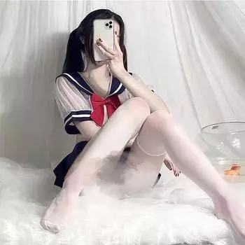 Сексуальный милый клубничный перспективный раздельный комплект из двух частей, милая студенческая форма в морском стиле average size