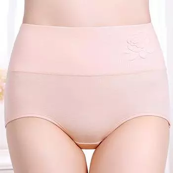 Sexy Fashion Women Slim Underwear High Waist Printed Underpants Ladies Pants L светло-розовый