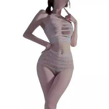 Sexy Fishnet Sexy Sexy Ultra Clothing that can be High Leg White [harukita] Lingerie, Leotard, Tights, See-Through Leotard, Cosplay, Net, Perforated,