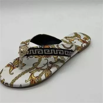 Sexy Flip-Flops Women s Slippers New Fashion Printing Flat Flip-Flops Outdoor Slipper Flat Slippers Women Large Size Sandals 35 чёрный