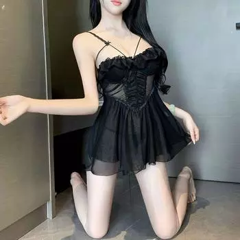 Сексуальный забавный гриб кружевное сетчатое ночное платье униформа искушение костюм чистое желание пижама простой one size fits all