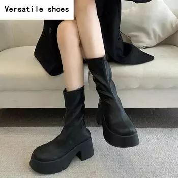 Sexy High Heel Women Ankle Boots Fashion Elegant Back Zippers Shoes Autumn Winter Punk Style Women s Morder Short Booties 35