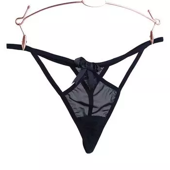 Sexy Hollow Ladies Thin Belt Low Waist Cotton Crotch Women Thong Lace Briefs Lingeries Mesh Panties S