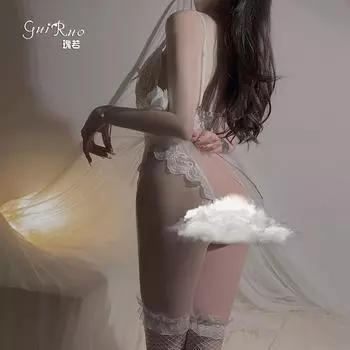 Сексуальный внутри чистое желание сетчатый соблазн с глубоким вырезом комбинезон страсть горячая постельная униформа костюм One Size