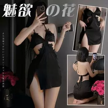 Сексуальная кружевная ночная сорочка с глубоким V-образным вырезом, с разрезом, из чистой страсти, эротическое нижнее белье, соблазнительный комплект с открытой спиной, 8 One Size (80-60kg)