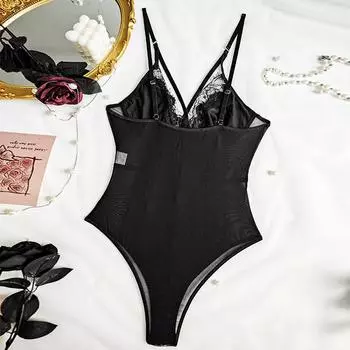 Сексуальное кружево, забавный модный облегающий сетчатый соблазнительный просвечивающий боди S [No chest pad with steel ring]