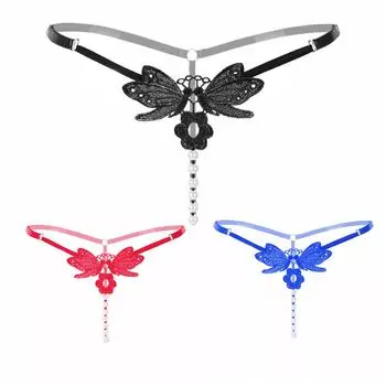 Sexy Lady Вышивка G-String V-String Трусики Регулируемый размер Нижнее белье