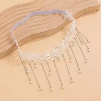 Sexy Leg Accessories Lace Tassel Pearl Leg Ring Fashion New Arrival Elastic Trend Thigh Chain Strap Ornament White Lace leg chain